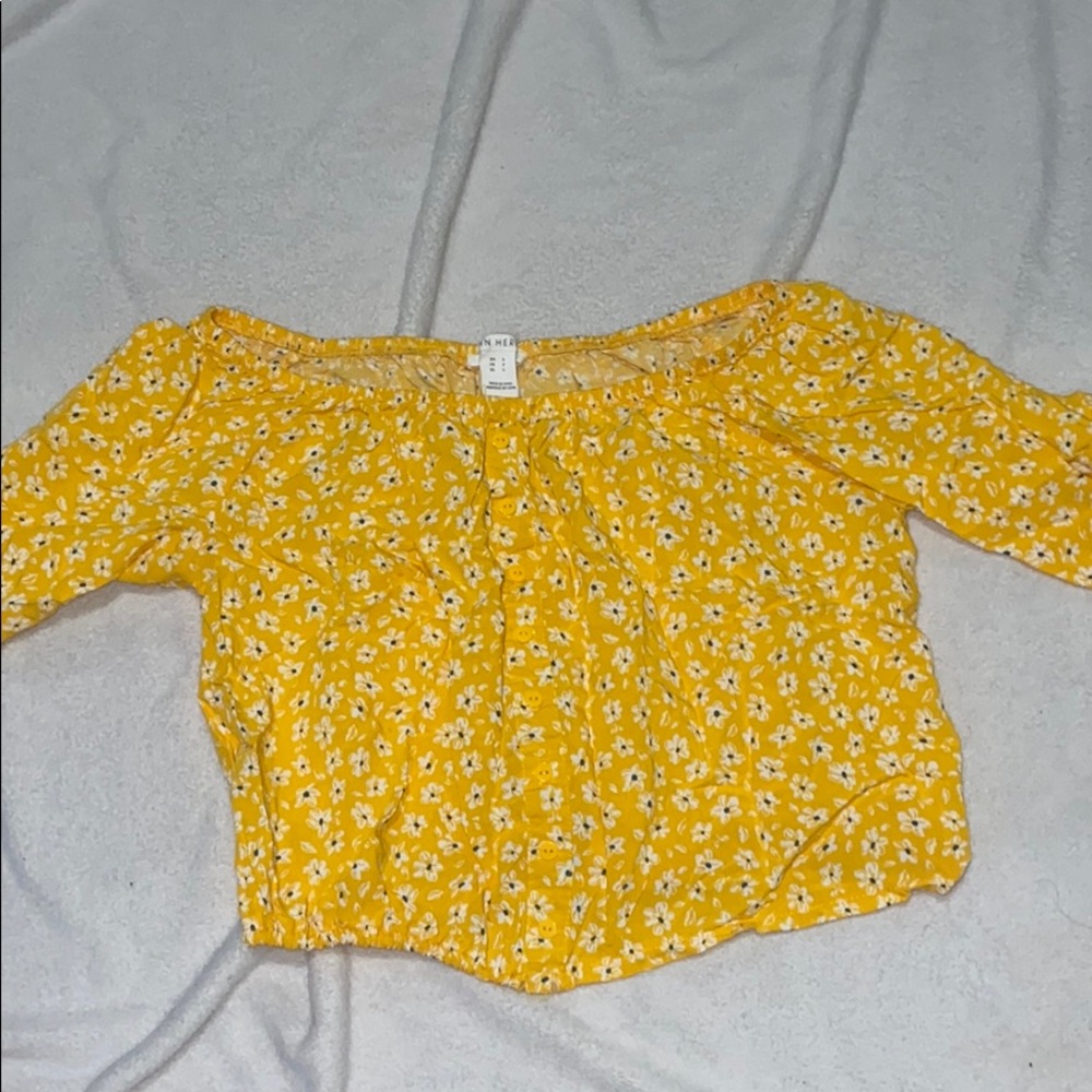 yellow floral shirt